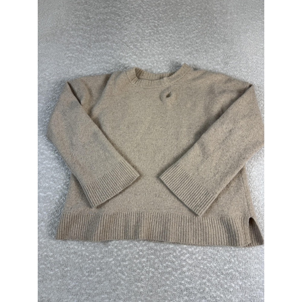 Reformation‎ Sweater Womens Large Beige 100% Wool Crewneck Raglan Pullover Knit